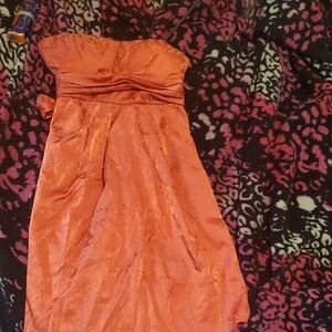 Snap Vibrant Orange Strapless Maxi Dress